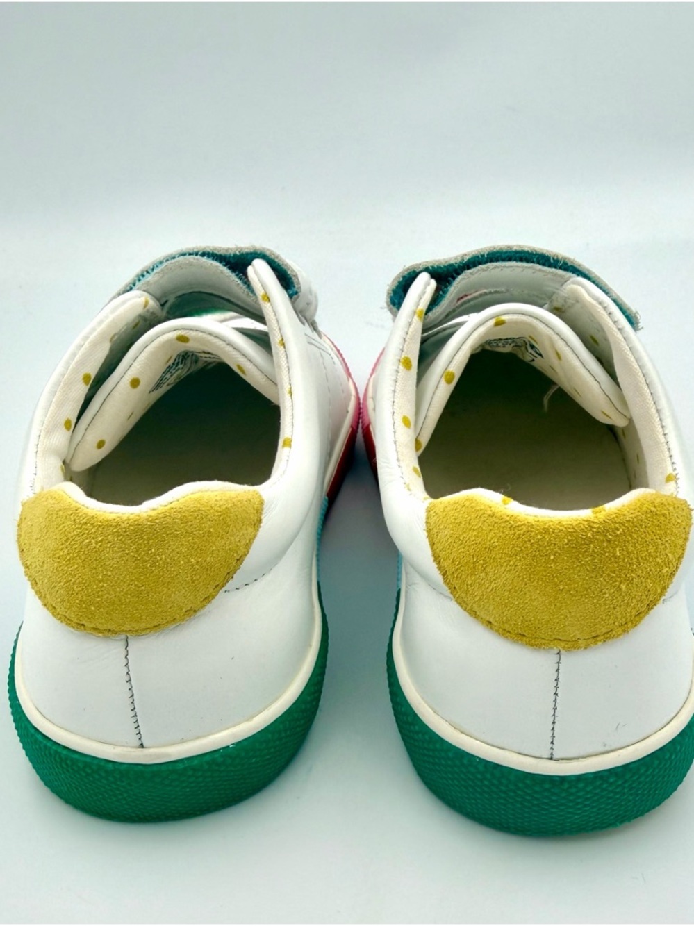 Mini Boden White Sneakers with Pink & Yellow Accents - Picture 3 of 6